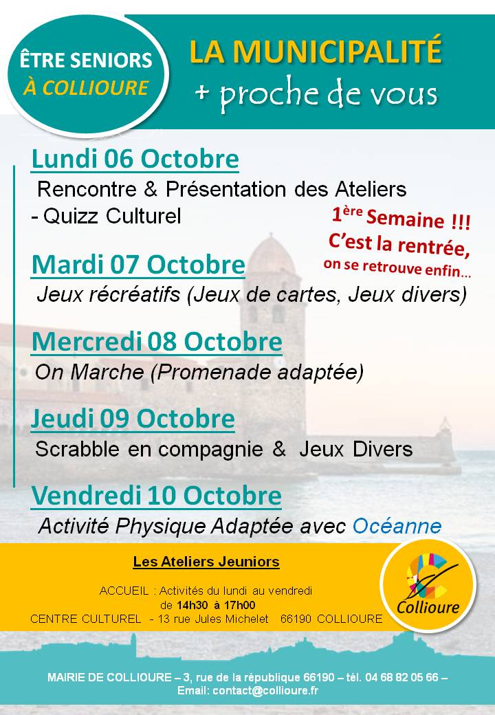 Programme Semaine 41