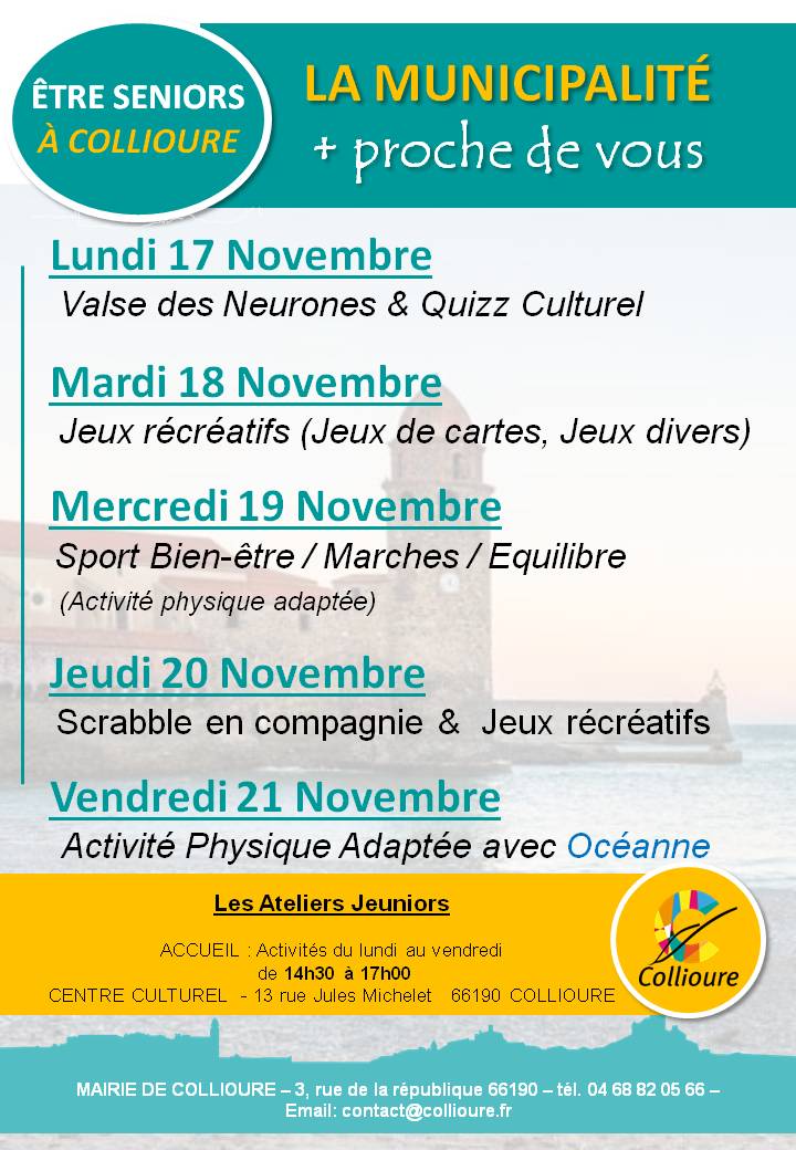 Programme Novembre Semaine 47