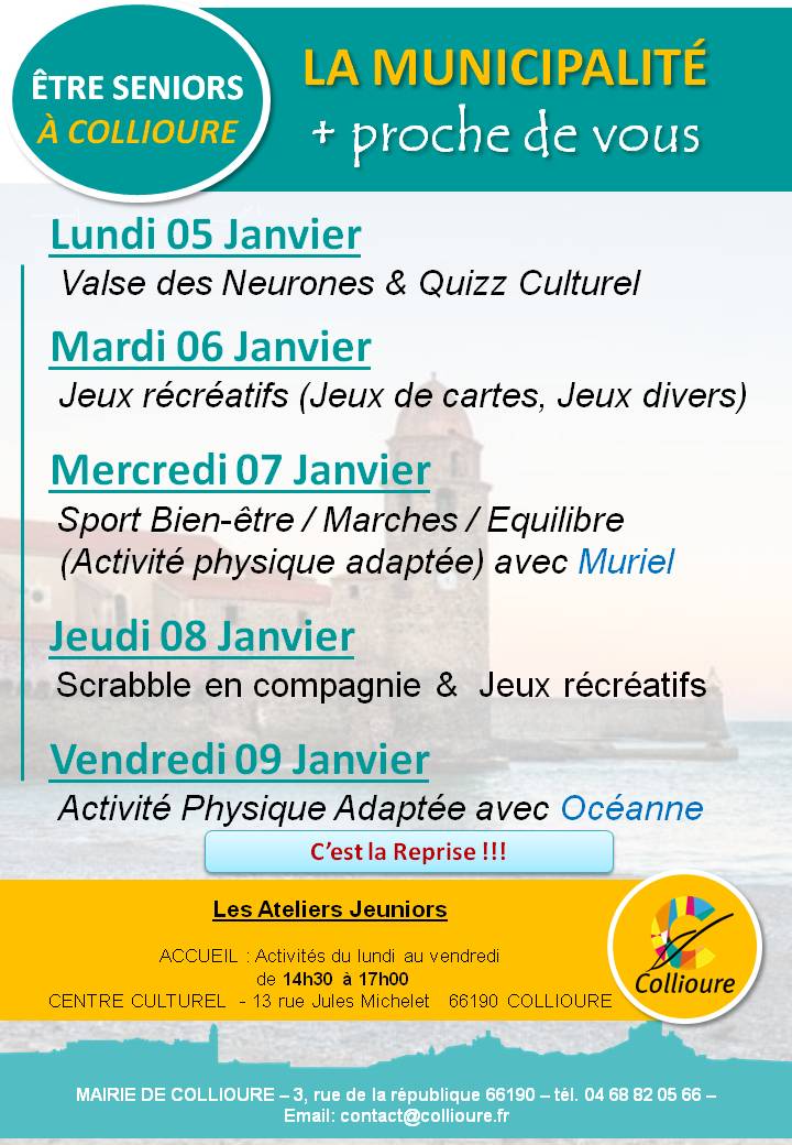 Programme Janvier 2026 Semaine 2