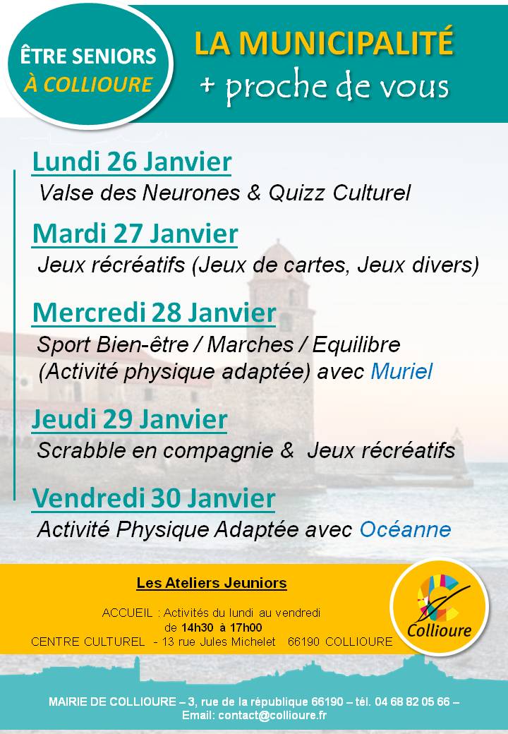 Programme Janvier 2026 Semaine 5