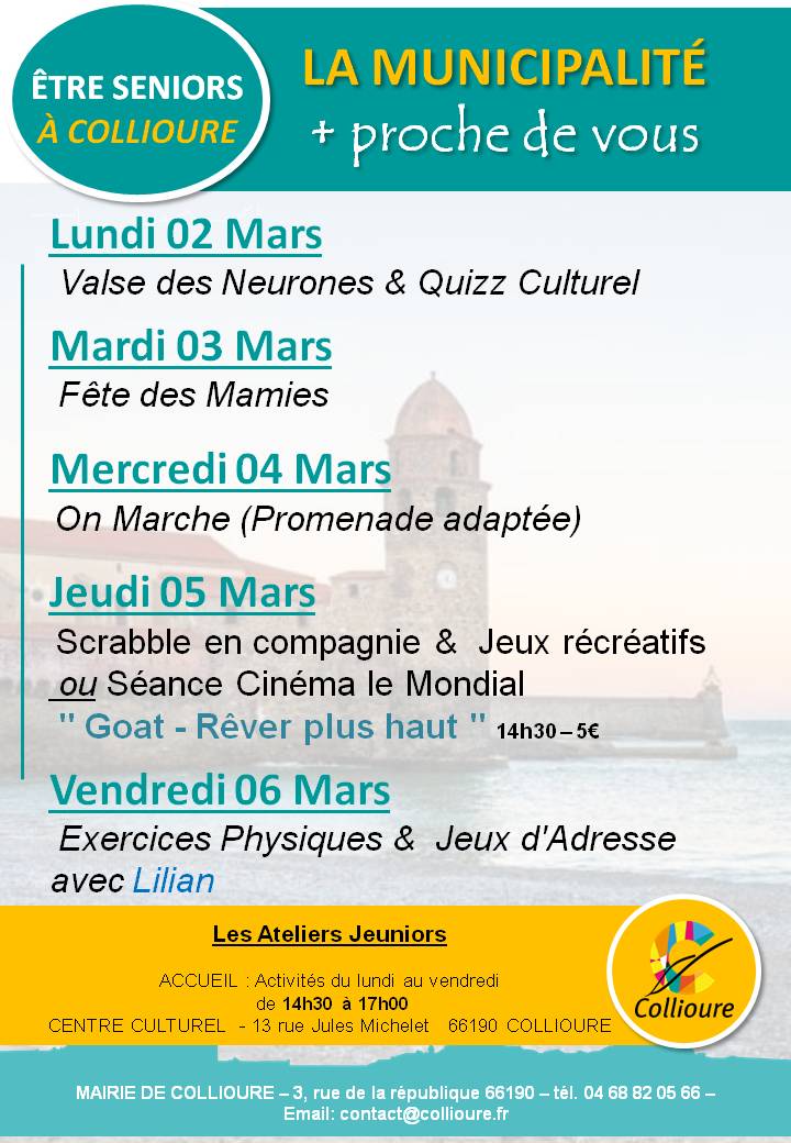 Programme Mars 2026 Semaine 10