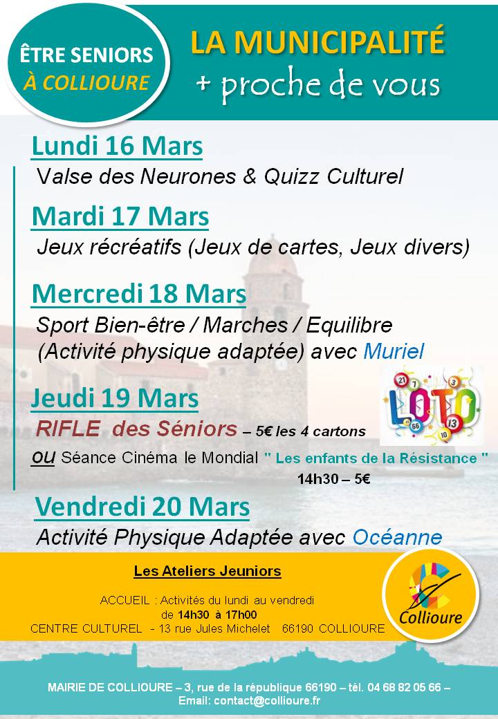 Programme Mars 2026 Semaine 12