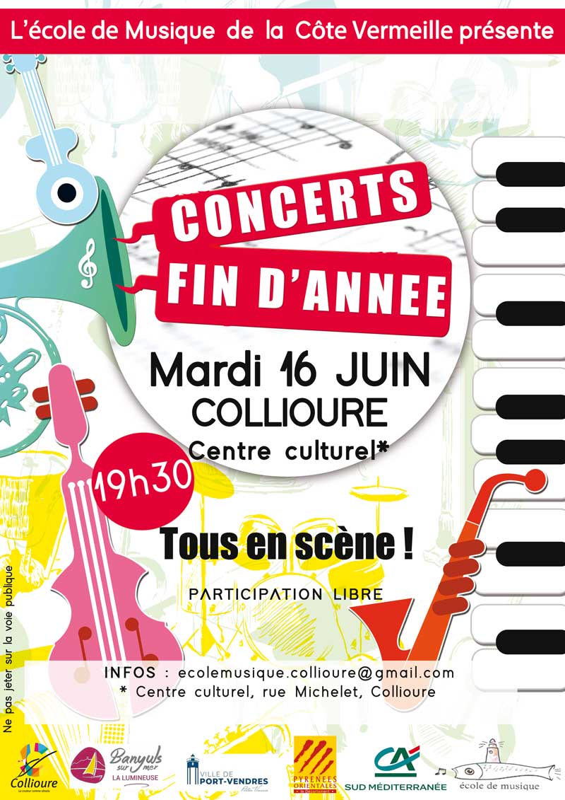 Affiche Concerts fin d année 2026 Collioure