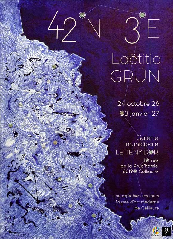 Affiche 42°N 3°E Laëtitia Grün Galerie le Tenyidor